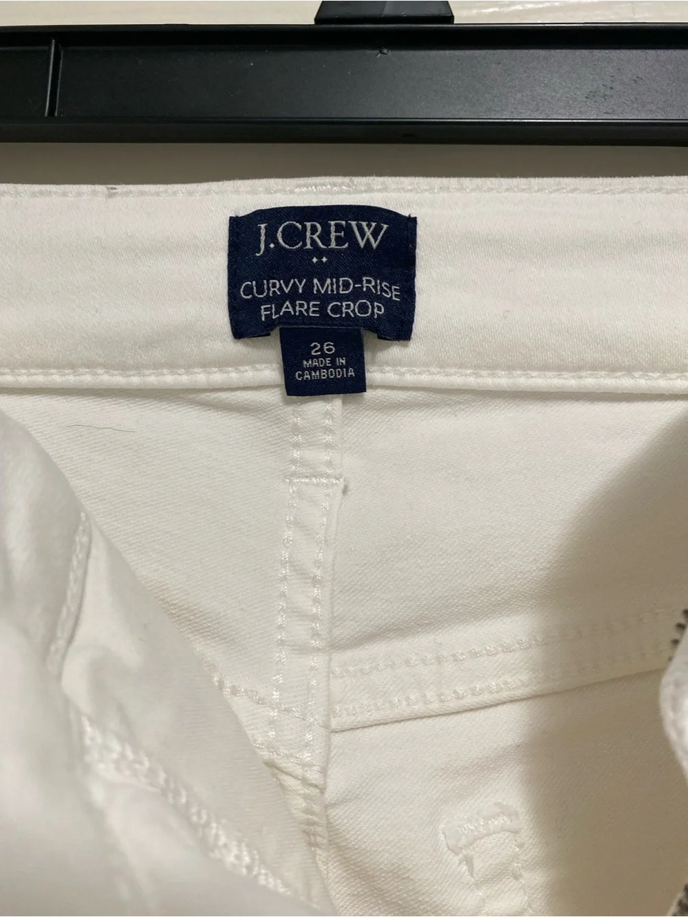 J. Crew White Straight-Leg Jeans with Raw Hem